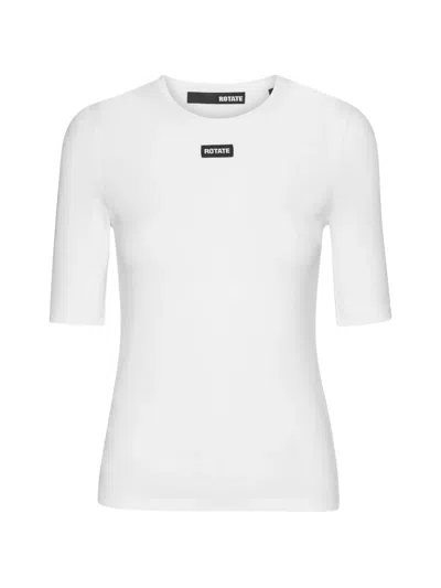Rotate Birger Christensen Klassisches T-shirt In White