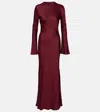 Rotate Birger Christensen Signe Satin Gown In Burgundy