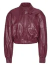 Rotate Birger Christensen Collared Panel Detailing Bomber Jacket In Red