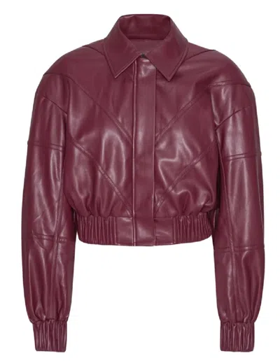 ROTATE BIRGER CHRISTENSEN SILK-FINISH BOMBER JACKET WITH RIBBED CUFFS