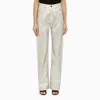 Rotate Birger Christensen Organic Denim Metallic Finish Trousers In Metallic