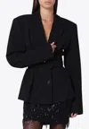 Rotate Birger Christensen Black Single-breasted Jacket With Belt In Black
