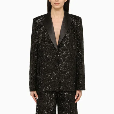 ROTATE BIRGER CHRISTENSEN ROTATE BIRGER CHRISTENSEN SINGLE-BREASTED JACKET WITH SEQUINS