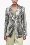 Rotate Birger Christensen Single-breasted Python Printed Eco-leather Blazer