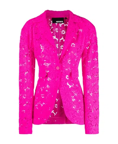 Rotate Birger Christensen Single-breasted Suit Jacket In Pink