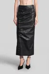 Rotate Birger Christensen Nettie Skirt In Black Eco Leather In Black