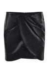 Rotate Birger Christensen Draped Faux Leather Mini Skirt