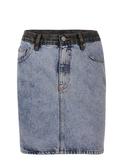Rotate Birger Christensen Skirt Rotate In Denim Blu Medio