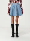 Rotate Birger Christensen Womens Flared Denim Mini Skirt Vintage Blue In Blue