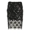Rotate Birger Christensen Sequined Scalloped Midi Skirt In Black