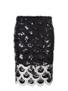 Rotate Birger Christensen Sequined Scalloped Midi Skirt In Black