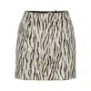 Rotate Birger Christensen Womens Egret Comb Printed Faux-fur Cotton-blend Mini Skirt In Multi