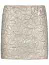 Rotate Birger Christensen Sequin Mini Skirt In Beige