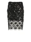 Rotate Birger Christensen Sequined Scalloped Midi Skirt In Black