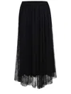 Rotate Birger Christensen Floral-lace Midi Skirt In Black
