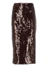 Rotate Birger Christensen Paillettes Skirt In Burgundy