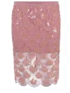 Rotate Birger Christensen Rotate Pink Skirt With Paillettes In Pink