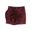 Rotate Birger Christensen Flower-embellished Mini Skirt In Burgundy