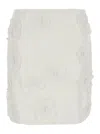 Rotate Birger Christensen Rotate Mini White Skirt With Flowers And Sequins In Fabric In White