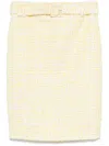 Rotate Birger Christensen Bouclé Midi Skirt In Yellow