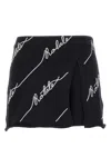 Rotate Birger Christensen Rotate Women Cotton Blend Shorts With Contrasting Logo In Black