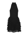 Rotate Birger Christensen Ruffle Mini Dress In Black