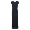 Rotate Birger Christensen Sleeveless Form-fitting Long Dress With Floral Lace Design In Black