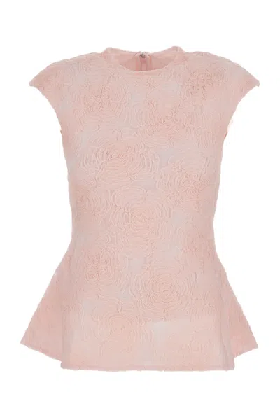 Rotate Birger Christensen Sleeveless Mesh Top In Pink