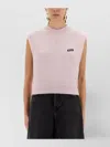 Rotate Birger Christensen Sleeveless Textured Ribbed Hem Top In Pink