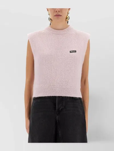 ROTATE BIRGER CHRISTENSEN SLEEVELESS TEXTURED RIBBED HEM TOP