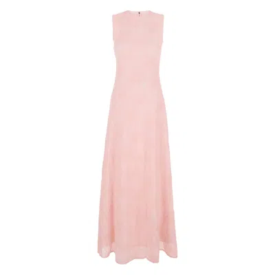 Rotate Birger Christensen Sleeveless Zip Maxi Dress In Pink