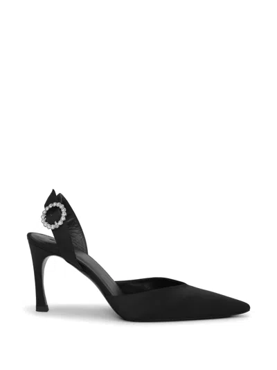 Rotate Birger Christensen Slingback High Heel Satin Pumps In Black