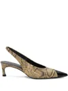 Rotate Birger Christensen Slingback Leather Pumps In Animal Print