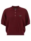 Rotate Birger Christensen Burgundy Polo Shirt With Logo Patch In Burgundy