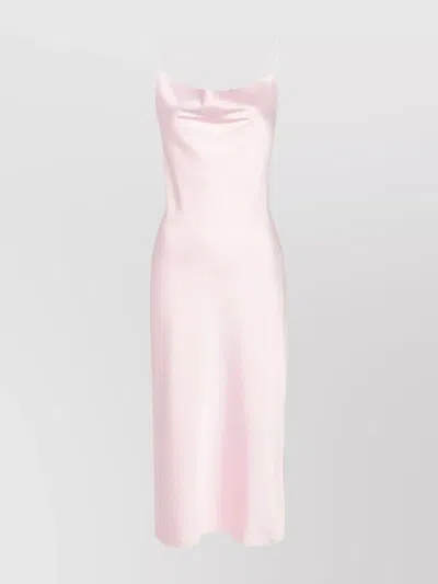 Rotate Birger Christensen Satin Midi Slip Dress In Rose