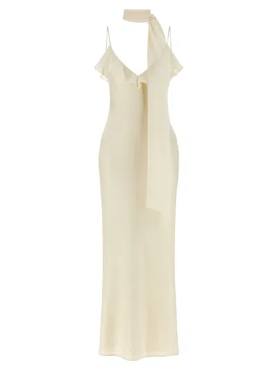 Rotate Birger Christensen Slip Dress With Scarf Detail Dress In Neutral