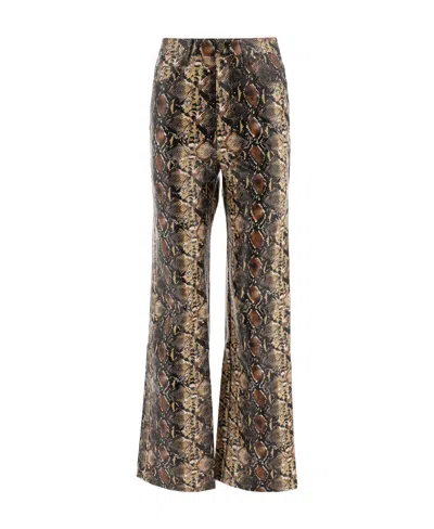 Rotate Birger Christensen Snake Bell-bottom Pants In Burgundy