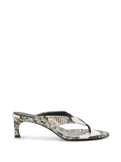 Rotate Birger Christensen Snake-print Leather Mules In Animal Print