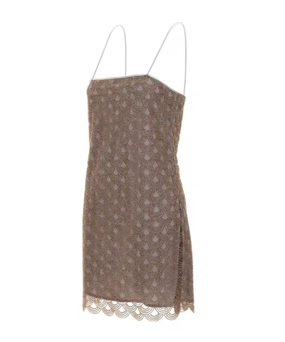 Rotate Birger Christensen Spaghetti Strap Dress In Gray