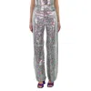 Rotate Birger Christensen Rotate Spiced Plum Comb Snake Print Straight Pants In Multi