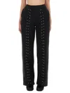 Rotate Birger Christensen Dannia Cotton Sweatpants W/ Lacing In Black