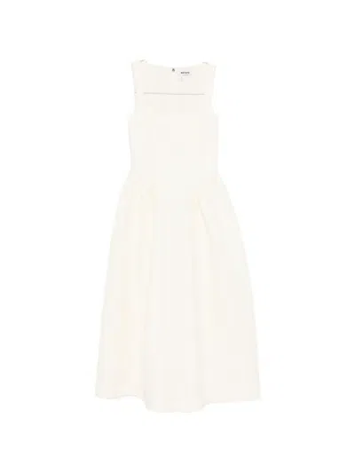 Rotate Birger Christensen Square-neck Midi Dress In Neutral