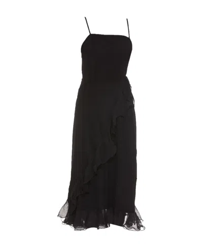 Rotate Birger Christensen Square-neck Sleeveless Dress In Black