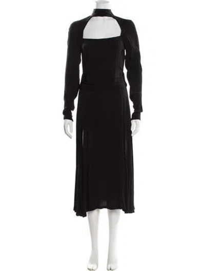 Pre-owned Rotate Birger Christensen Square Neckline Long Dress In Black