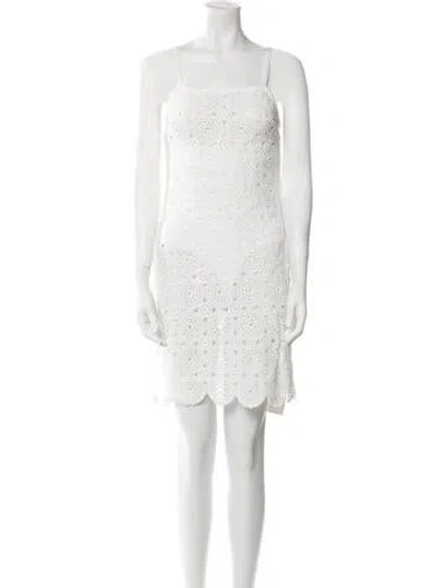 Pre-owned Rotate Birger Christensen Square Neckline Mini Dress In Blue