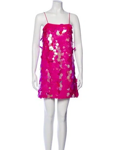 Pre-owned Rotate Birger Christensen Square Neckline Mini Dress In Pink