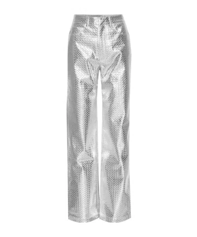 Rotate Birger Christensen Straight Casual Pants In Silver