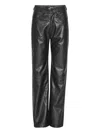 Rotate Birger Christensen Rotie Snake-effect Vegan Leather Straight-leg Pants In Black