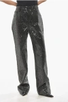 Rotate Birger Christensen Straight-leg Jeans With All-over Sequins 23cm In Gray