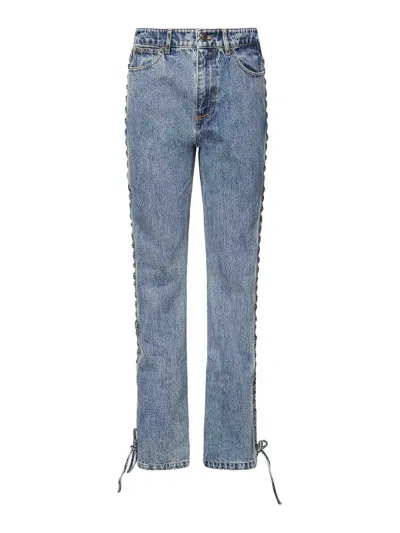 Rotate Birger Christensen Straight-leg Jeans With Laces In Multi